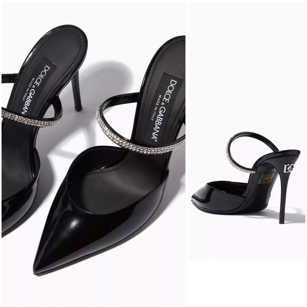 New DOLCE & GABBANA Crystal Mules in Patent Leather - Picture 1 of 15